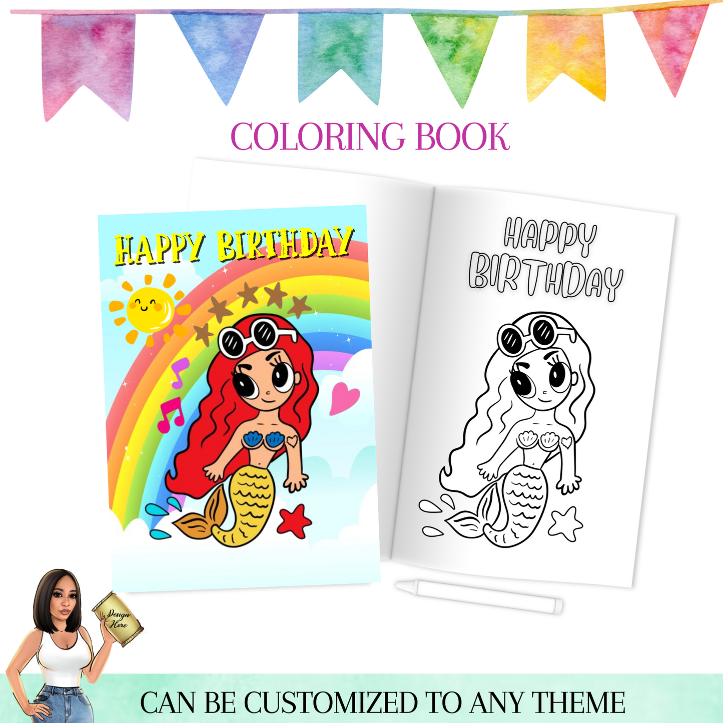 Custom Birthday Coloring Book