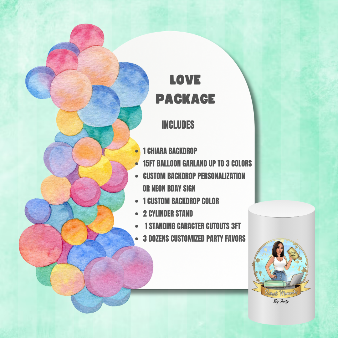 Let`s Celebrate Balloon Garland Backdrop Package (Copy)