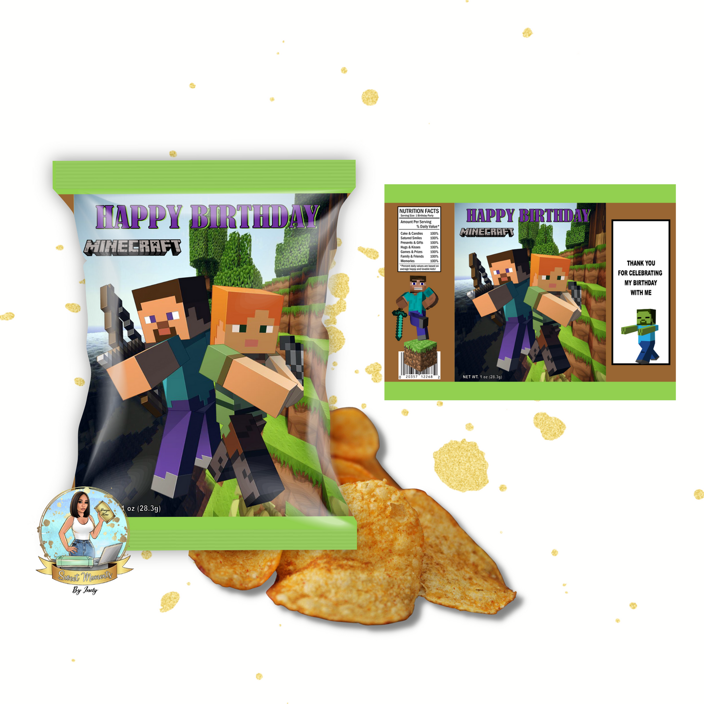 Minecraft Party favors Package